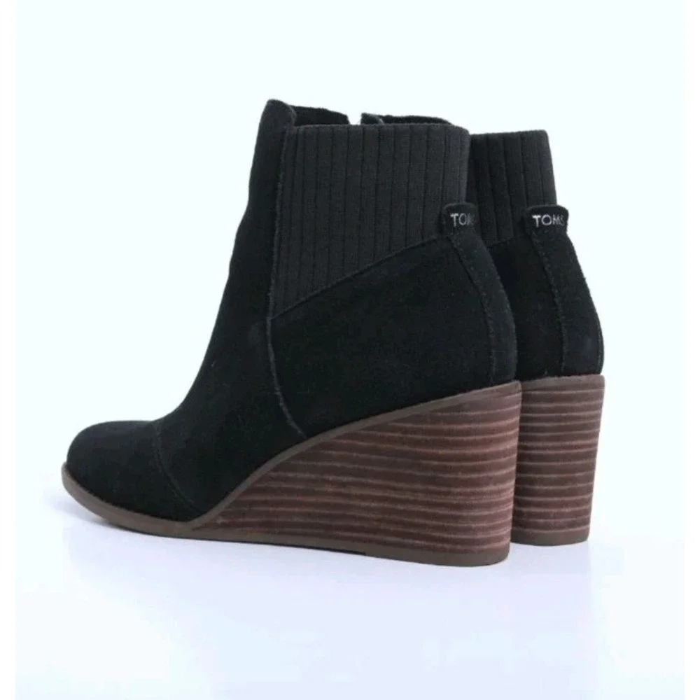 Toms Sadie Wedges Suede Boots Size‎ UK 7.5 New